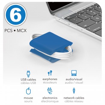 eLink Pack of 6 cable clips, small