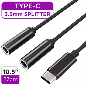 eLink Type-C to Dual 3.5mm Audio Jack Splitter