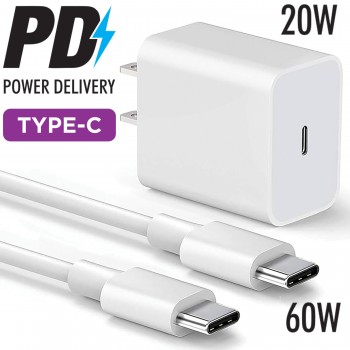 Elink Ensemble Type-C – Chargeur murale 20W + Câble de charge 60W