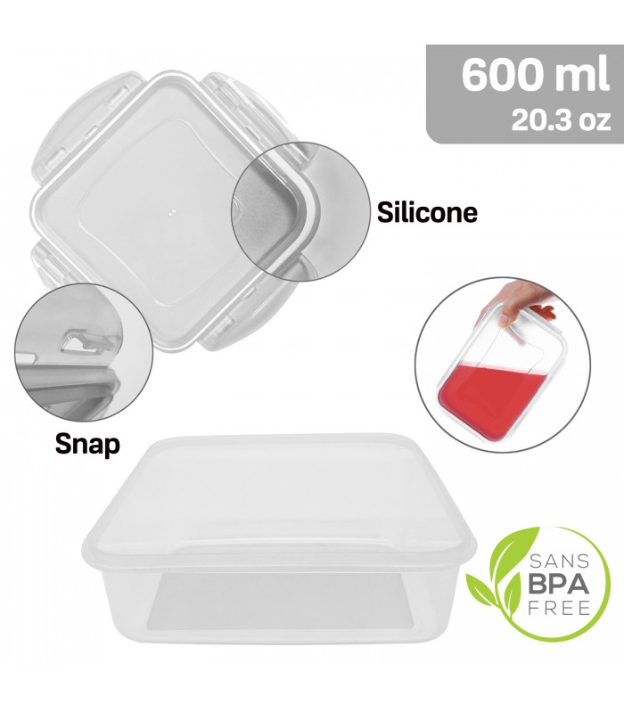 ERAware Contenant alimentaire carre en plastique 600ml