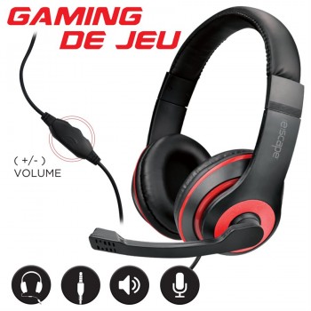 Escape Stereo gaming headset with volume control and boom microphone