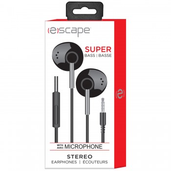Escape Écouteurs stéréo d'isolement du bruit avec microphone, basse lourde