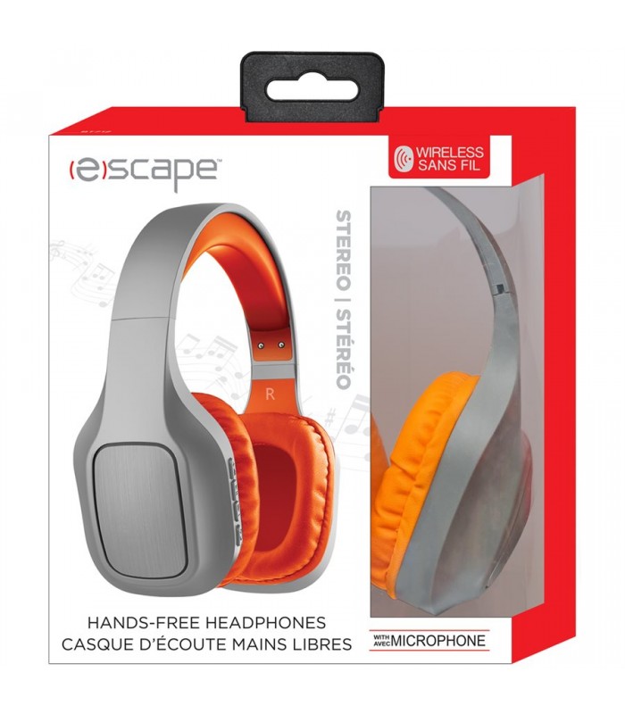 Escape Wireless Hands-Free Stereo Headphones - Grey and Orange