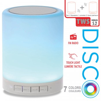 Escape Haut-parleur sans fil avec lumière d'ambiance LED RVB, FM