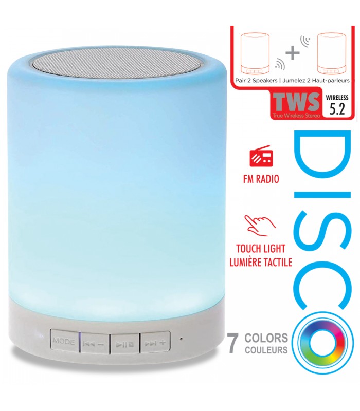 Escape Wireless speaker with RGB LED touch mood light, FM