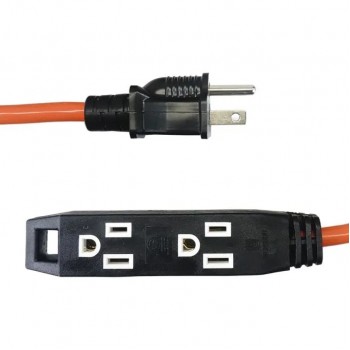 Rallonge électrique 3 prises - 3C/16 AWG - Intérieur/Extérieur - 125 V - 13 A - Orange - 10 m