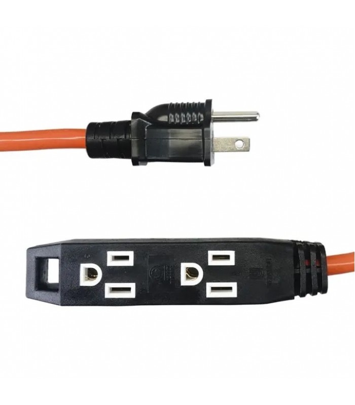 Rallonge électrique 3 prises - 3C/16 AWG - Intérieur/Extérieur - 125 V - 13 A - Orange - 10 m