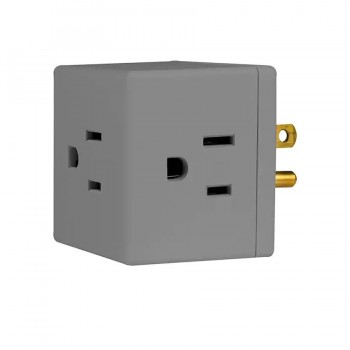 GE 3-Outlet Wall Adapter - Grey