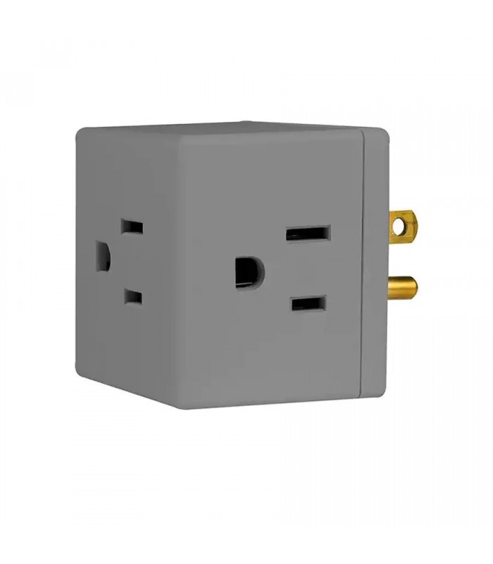 GE 3-Outlet Wall Adapter - Grey