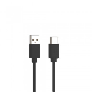 Globaltone USB A male to Type C plug, Mobile data and charging cable, 3A, 3ft (1m), Black