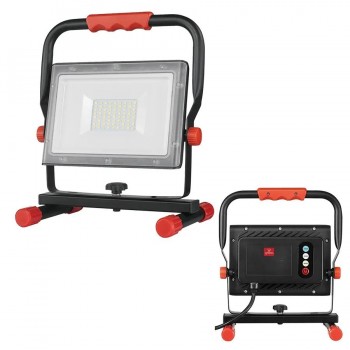 Globe Lampe de travail DEL portative rechargeable - 30W - Rouge et noir