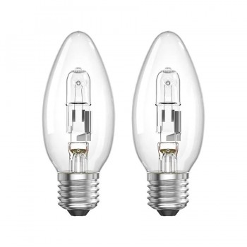 Globe B11 Dimmable Halogen Chandelier Light Bulb - 29W - E26 - 2-Pack
