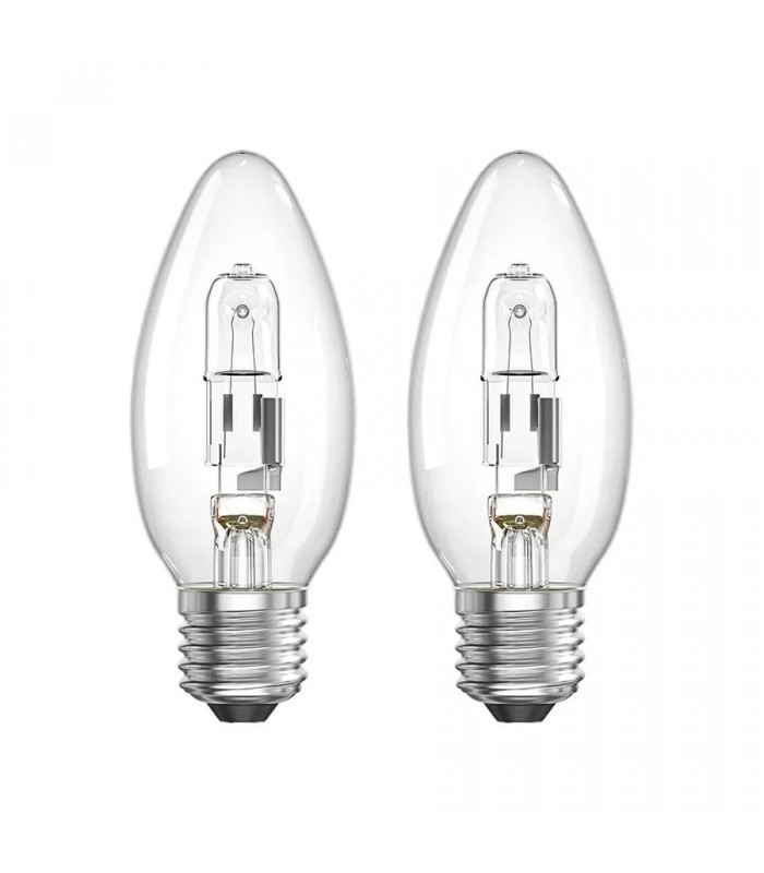 Globe B11 Dimmable Halogen Chandelier Light Bulb - 29W - E26 - 2-Pack