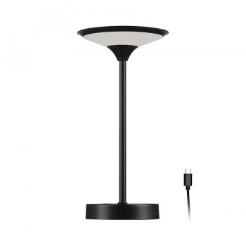 Lampe de table DEL extérieure - USB-C - 1,5W - 2700K - 30,5 cm - Noir