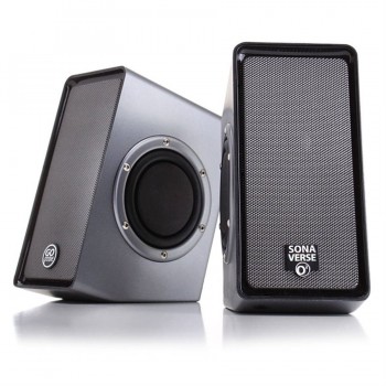 GOgroove SonaVERSE O2 Haut-parleurs de bureau alimentés par USB avec double woofer de basse passif