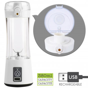 Hauz 380ml USB Rechargeable personal blender with drinking spout, White