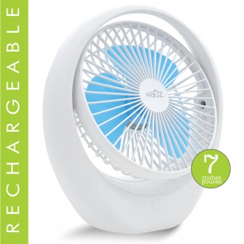 Hauz 7 in. Rechargeable Desktop Fan