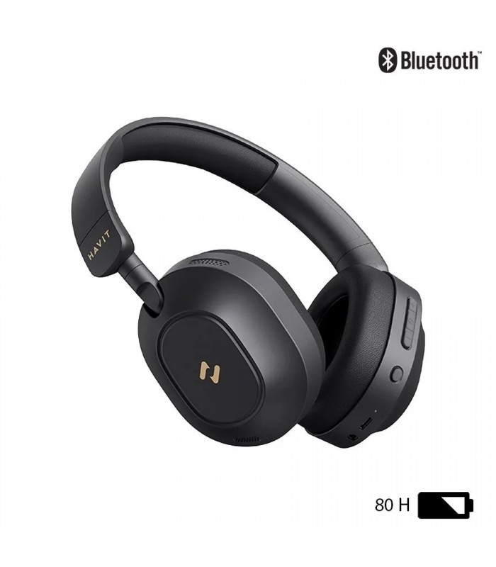 Havit Active Noise Canceling Closed-Back Bluetooth Headphones - Black
