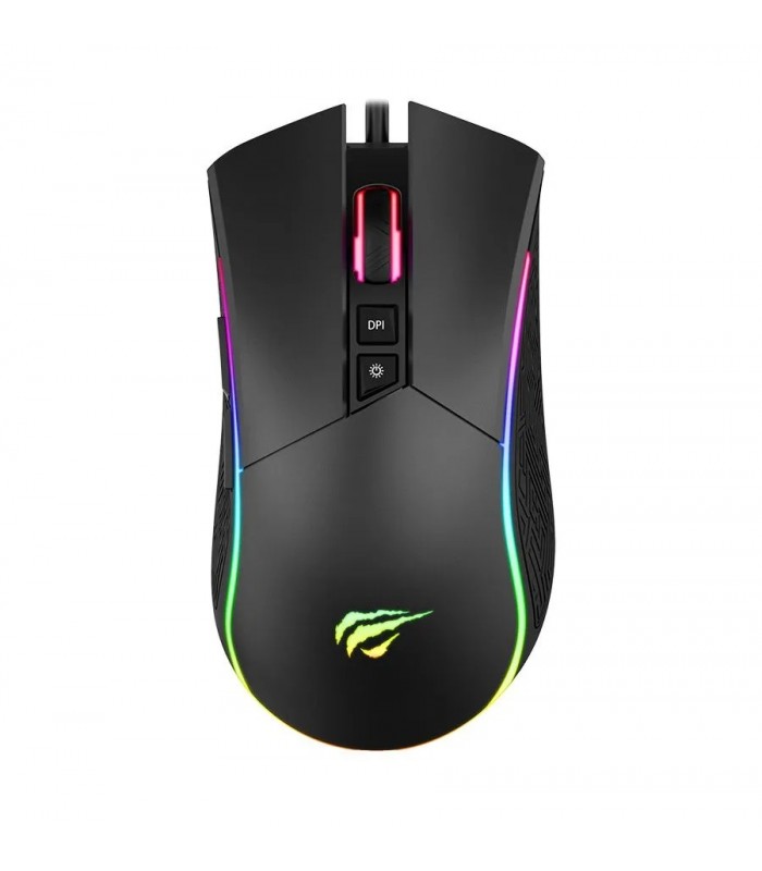 Havit Souris de jeu programmable rétroéclairée avec fil - 7 boutons - USB Havit Souris de jeu programmable rétroéclairée avec fil - 7 boutons - USB