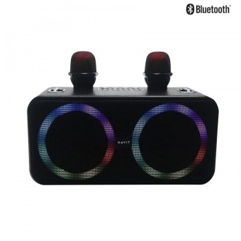 HAVIT SK956BT Haut-parleur Bluetooth portable rétroéclairé avec 2 microphones - 20 W