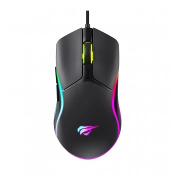 Havit Souris optique de jeu rétroéclairée avec fil - 6 boutons - RVB - USB