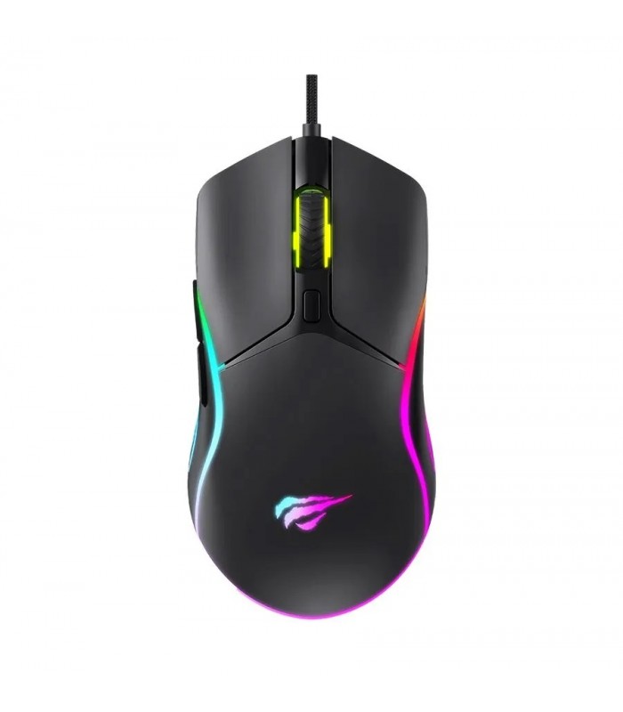 Havit Souris optique de jeu rétroéclairée avec fil - 6 boutons - RVB - USB
