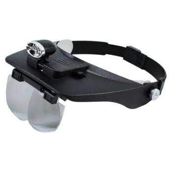 Headband Magnifier with LED Light and 4 Magnifying Lenses from 1.2X to 3.5X