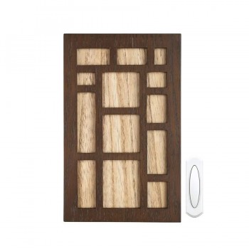 Heath Zenith Carillon de porte sans fil avec bouton-poussoir - Bois