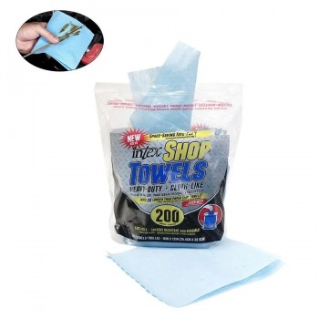 Chiffon de nettoyage robuste d′atelier - Bleu - 25.4 cm X 30.5 cm - Paquet de 200