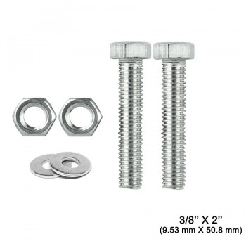 Hex Bolt with Nut and Washer - 3/8 X 2 in. (9.53 mm X 50.8 mm) - 2-Pack
