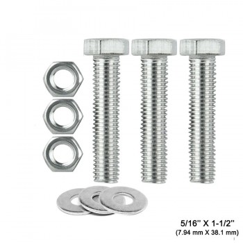 Boulon hexagonal avec écrou et rondelle - 5/16 X 1-1/2 po. (7.94 mm X 38.1 mm) - Paquet de 3