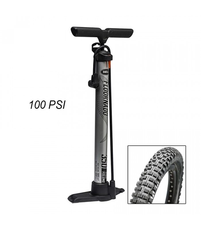 High Volume Floor Bike Pump - 100 PSI