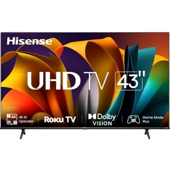 Hisense 43R63N 43 in. 4K UHD HDR LED Roku Smart TV - Recertified - 1 Year Warranty