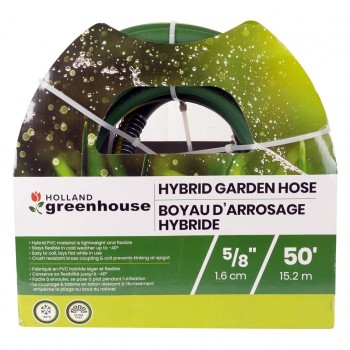 Holland Greenhouse Tuyau d'arrosage hybride 5/8 po x 50 pi