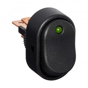 Interrupteur à bascule illuminé - S.P.S.T. - Marche/Arrêt - 12 V CC - 30 A - Vert