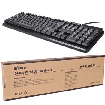 iMicro KB-US9813 Clavier USB filaire 104 touches (anglais)