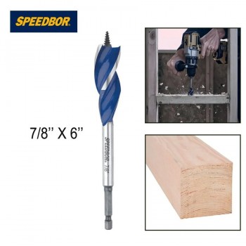 Irwin Mèche hélicoïdale SPEEDBOR pour bois avec tige de 1/4 po. - 7/8 po. X 6 po.