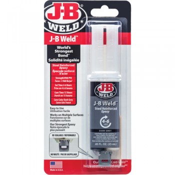 J-B Weld Adhésif, 25 ml, Seringue, Deux composants, Gris