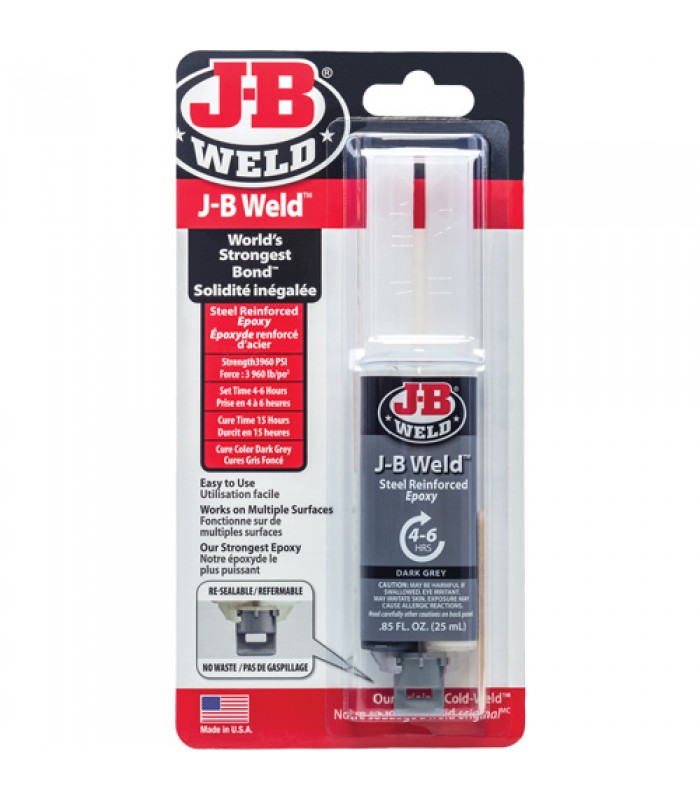 J-B Weld Adhésif, 25 ml, Seringue, Deux composants, Gris