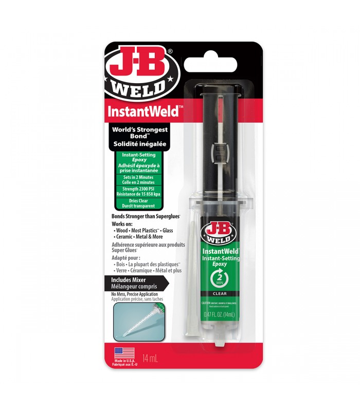 J-B Weld InstantWeld Colle époxy transparente en 2 minutes, 14 ml