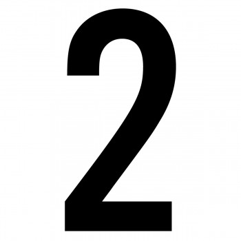 J.J. Keller Number - 2 -  White Vinyl Adhesive Label 3.5 in.