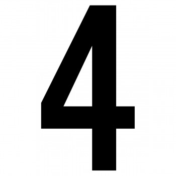 J.J. Keller Number - 4 -  White Vinyl Adhesive Label 3.5 in.