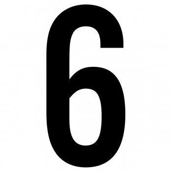 J.J. Keller Number - 6 -  White Vinyl Adhesive Label 3.5 in.