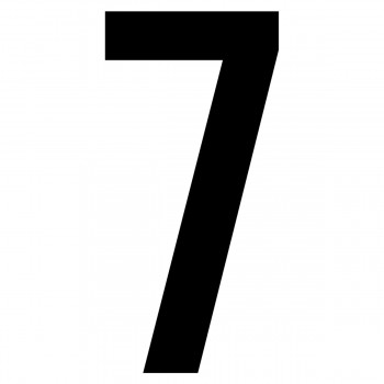 J.J. Keller Number - 7 -  White Vinyl Adhesive Label 3.5 in.