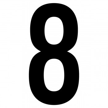 J.J. Keller Étiquette adhésive en vinyle blanc numéro - 8 - 3,5 po.