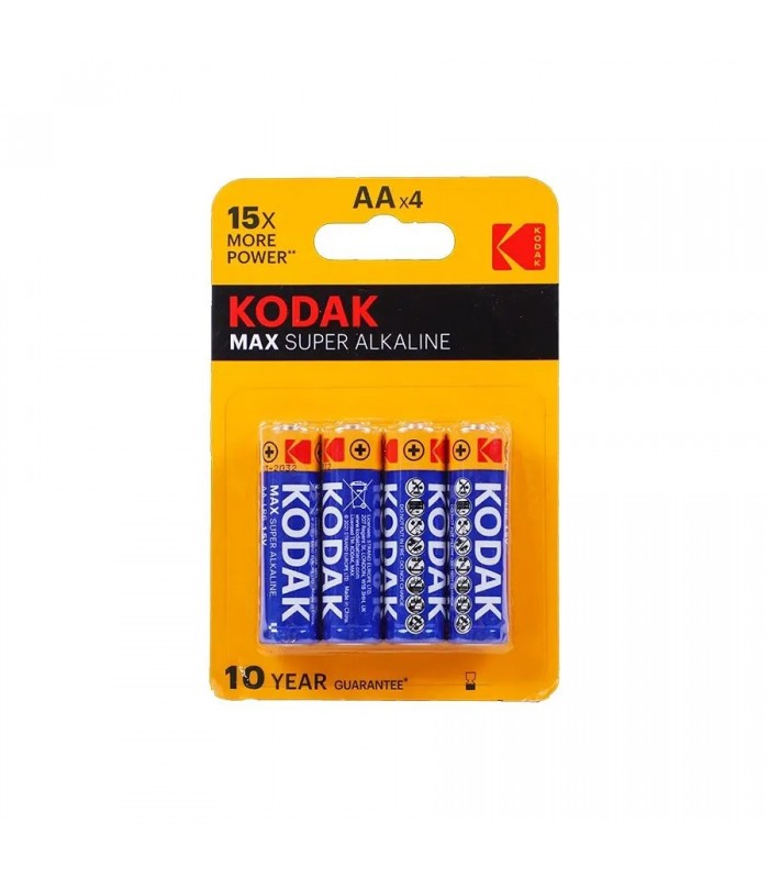 Kodak Pile AA Max super alcaline - 1.5V - Paquet de 4