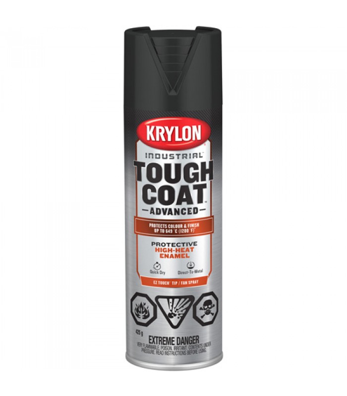 Krylon Peinture Noir haute température, Mat, 425 g, Canette aérosol