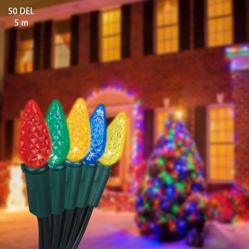 Guirlande lumineuse DEL - Intérieur/Extérieur - 50 DEL - Multicolore - 5 m