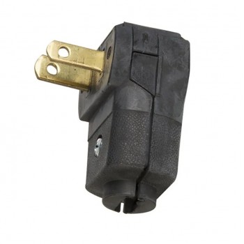 LEVITON 101AN Fiche équerre NEMA 1-15P non-polarisée à câblage rapide - 2 pôles - 2 fils - 125 V - 15 A - Noir