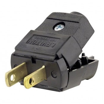 Leviton NEMA 1-15P Polarized End Plug - 2 Pole - 15A - 125V - Black
